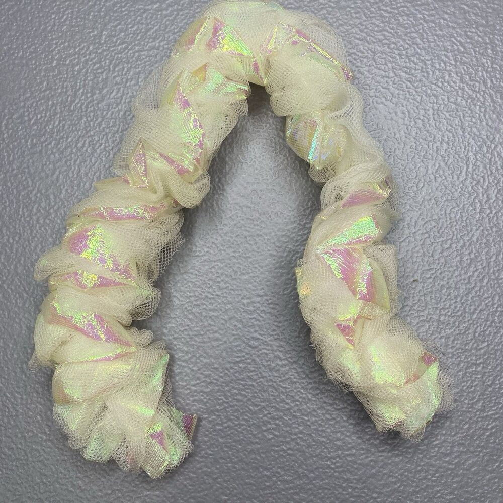 Vintage Barbie Crystal Boa 4859 Superstar Era 1983 White Iridescent Stole Wrap